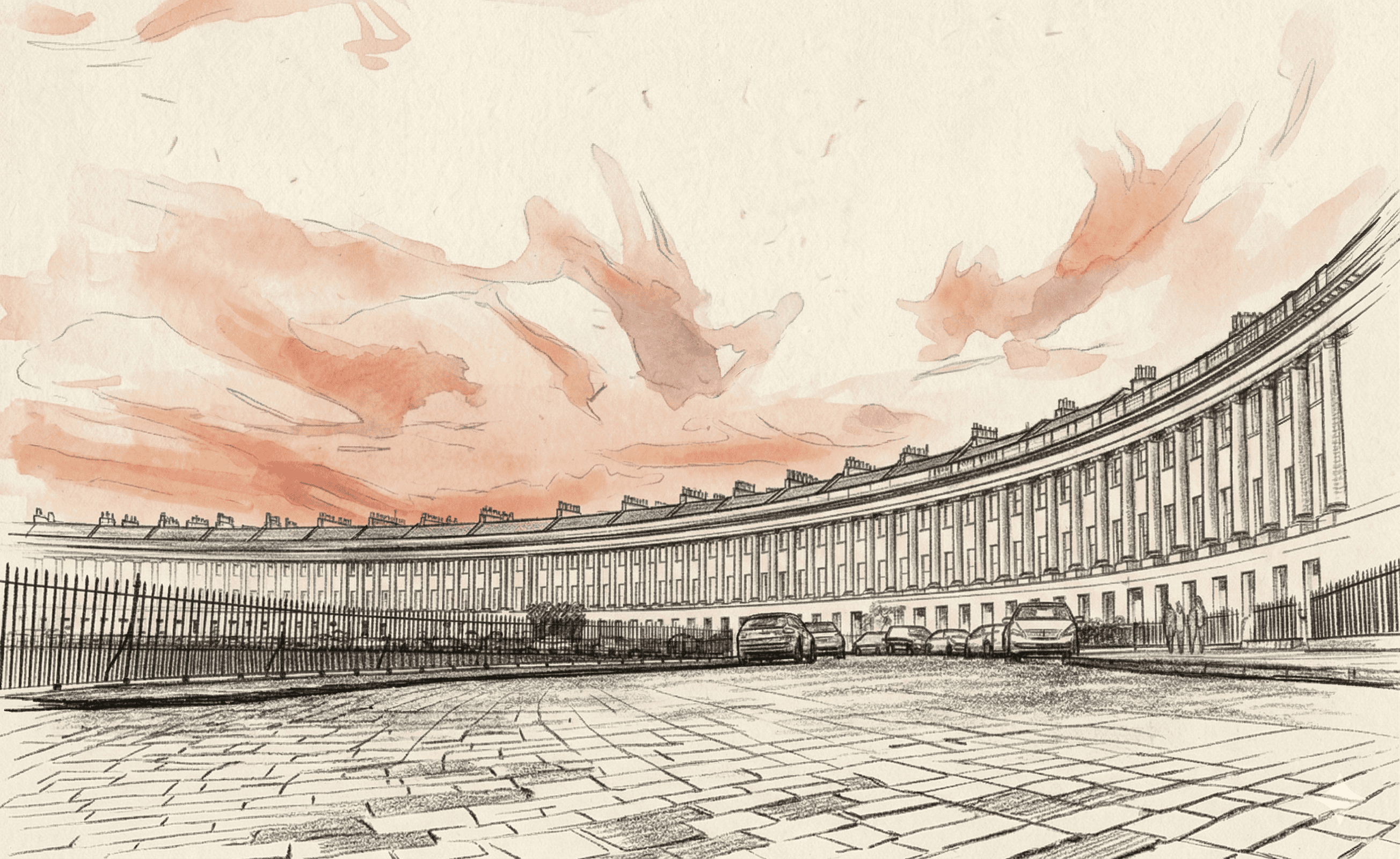 Royal Crescent, Bath — architectural illustration